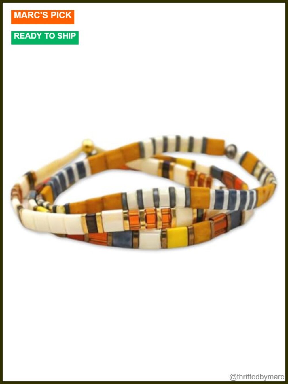 Tila Stretch Beaded Bracelet Handmade Japanese Glass Crystal Elastic
